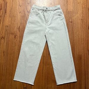 Madewell The Perfect Vintage Wide-Leg Crop Jean with Raw Hem in Stone Denim 27